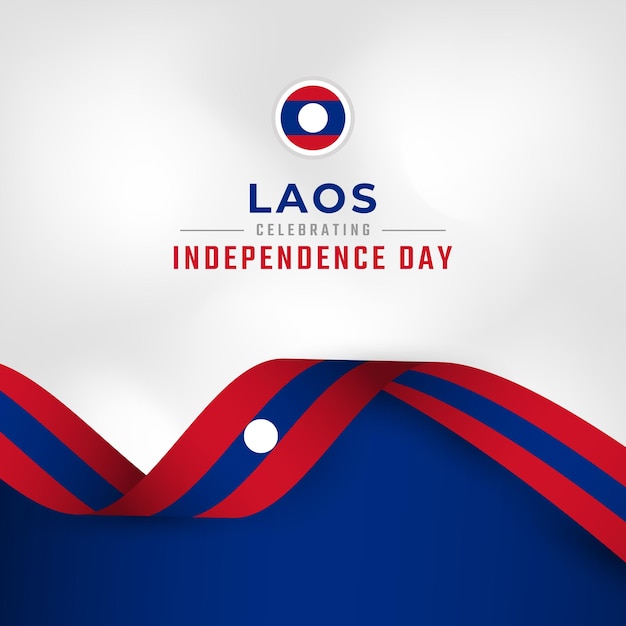 Joyeux Jour De L'indépendance Du Laos 22 Octobre Célébration Pour La Publicité Sur Les Bannières D'affiches Carte De Vœux