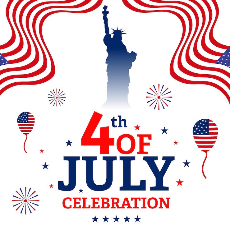 Vecteur joyeux jour de l'indépendance des états-unis