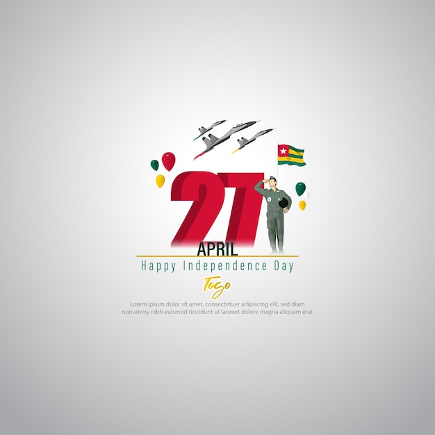 Joyeux Jour De L'indépendance Illustration Vectorielle Du Togo