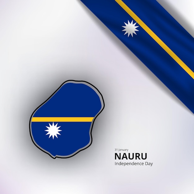 Joyeux Jour De L'indépendance De Nauru, Carte, Drapeau