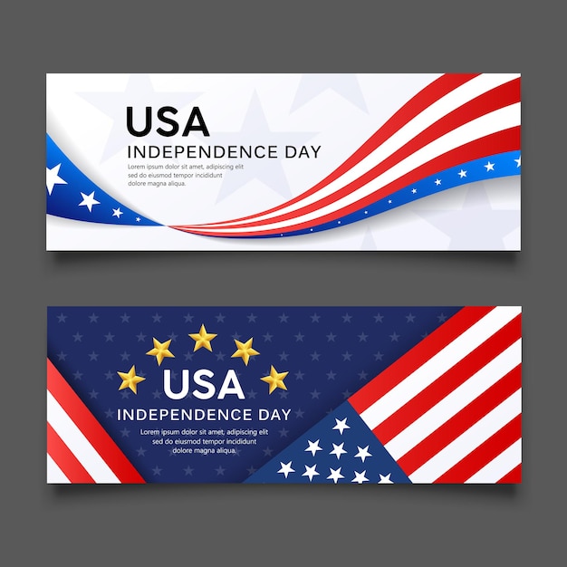 Joyeux jour de l'indépendance vecteur amérique drapeau bannières collection design fond illustration