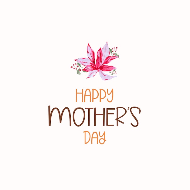 Joyeux jour de la mère amour aquarelle fleur arrière-plan post design fichier vectoriel