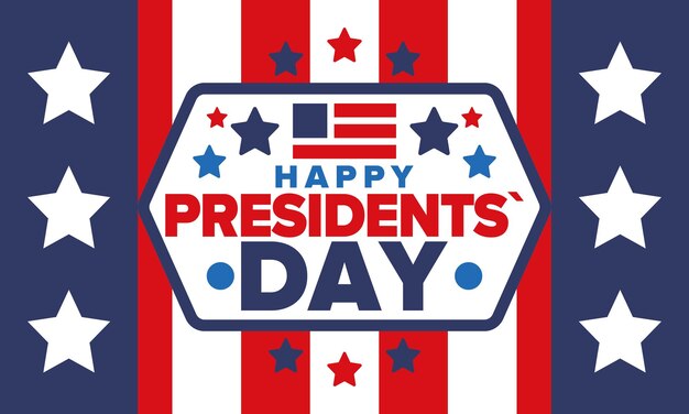 Joyeux jour des présidents aux États-Unis Washington anniversaire Fête fédérale en Amérique Vector