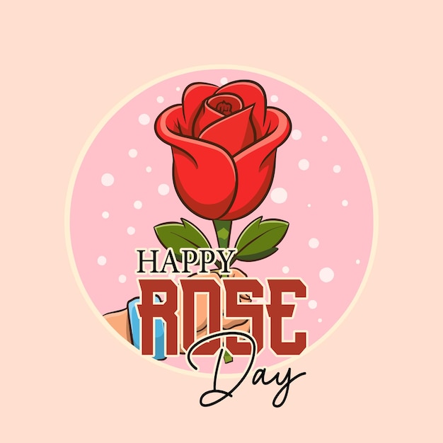 Joyeux jour de la rose papier peint image fleur vectorielle de rose rouge pour les valentins de la journée de la rose couverture de bannière