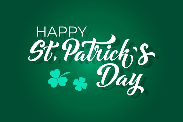 Joyeux Jour De Saint Patrick Lettres Manuscrites Typographie éléments De Conception Dessinés à La Main Logos