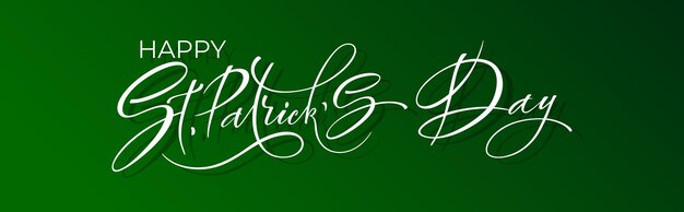 Vecteur joyeux jour de saint-patrick avec des lettres manuscrites et de la typographie