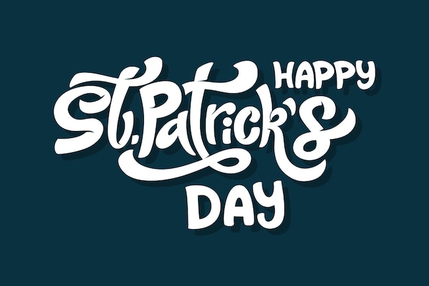 Vecteur joyeux jour de saint-patrick avec des lettres manuscrites et de la typographie