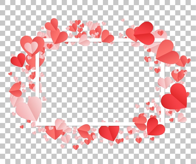 Joyeux jour de la Saint-Valentin et élimination des mauvaises herbes éléments de conception cadre avec des cœurs modèle de prospectus de menu d'invitation