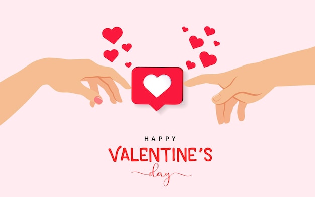 Joyeux Jour De La Saint-valentin, Message Sur Les Réseaux Sociaux, Concept Créatif, Idée De Carte De Vœux