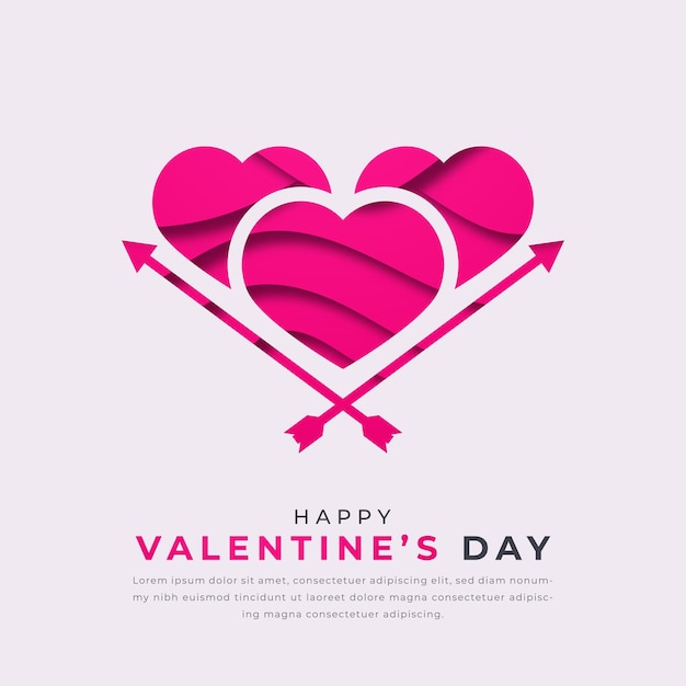 Vecteur joyeux jour de la saint-valentin style de découpe sur papier design illustration pour l'arrière-plan affiche banner publicité