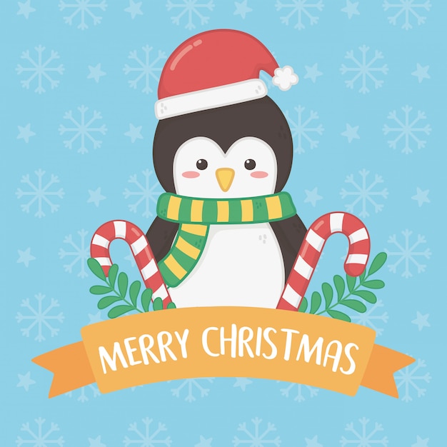 Joyeux Joyeux Noël Carte Avec Pingouin