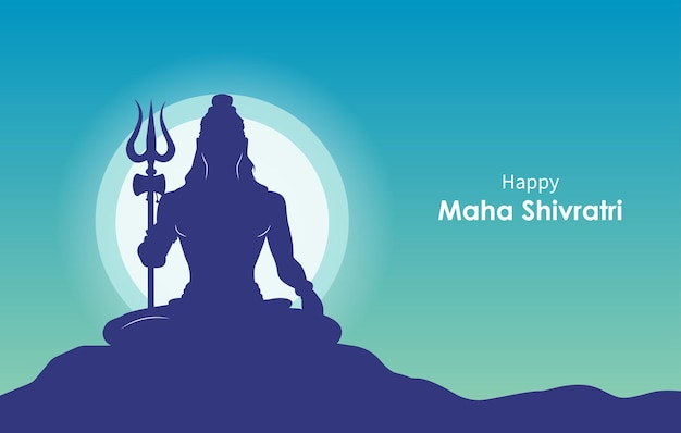 Joyeux Maha Shivratri le Seigneur Shiva avec le fond de la silhouette