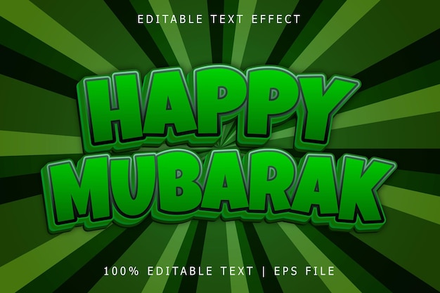 Joyeux Moubarak Effet De Texte Modifiable Style Moderne En Relief 3 Dimensions