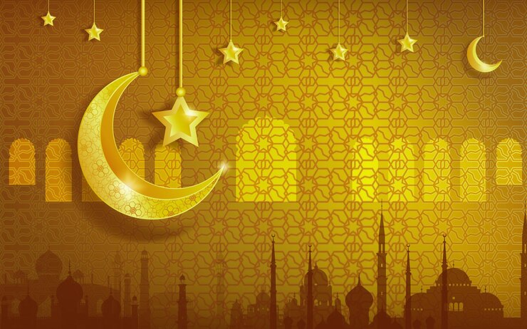 joyeux muharram festival du nouvel an islamique avec fond doré