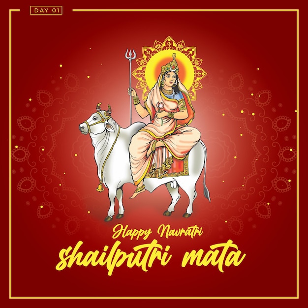 Joyeux Navratri Shailputri Devi Jour 1