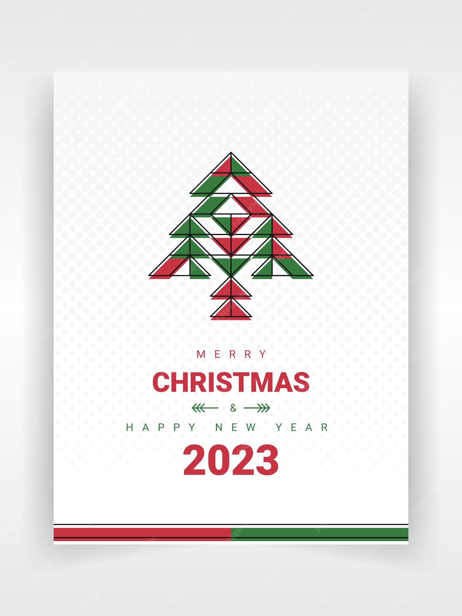 Joyeux Noël Et Bonne Année 2023 Affiche Ou Carte De Voeux Avec Des