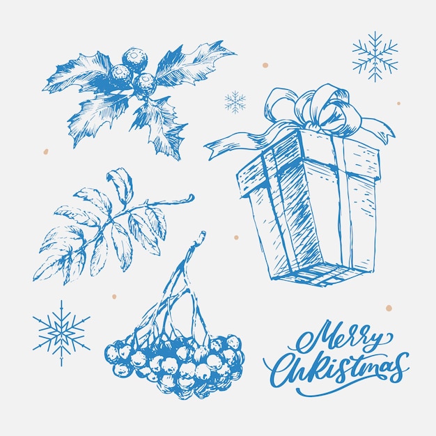 Joyeux Noël Bonne Année 2023 Ensemble De Typographie Logo Vectoriel Emblèmes Texte Design Utilisable Pour Les Bannières Cartes De Vœux Cadeaux Etc.