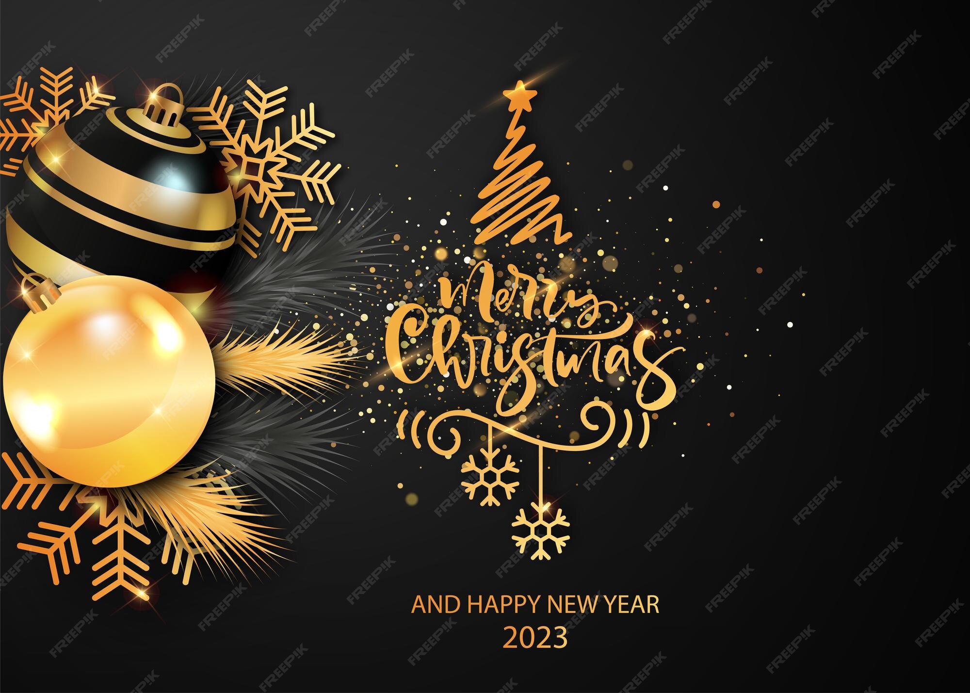 Joyeux Noël et bonne année 2023 Vecteur Premium