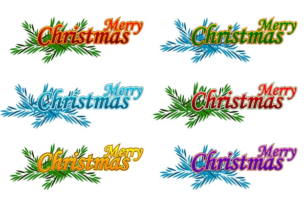 Joyeux Noël. Bonne Année. Logo Vectoriel, Emblèmes, Conception De Texte. Utilisable Pour Les Bannières, Les Cartes De Vœux Et Les Cadeaux. Objets Sur Un Calque Séparé.