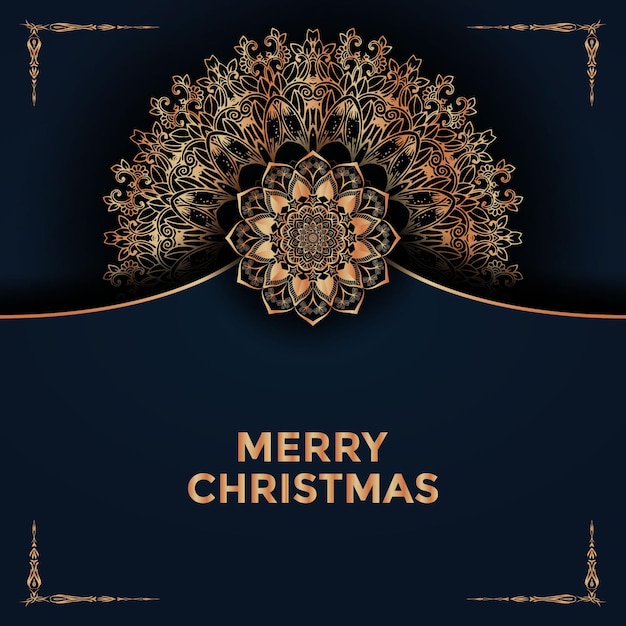 Joyeux Noël Et Bonne Année Vecteur Premium De Conception De Fond Mandala