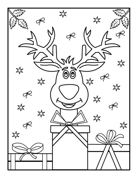 Joyeux Noel A Colorier Pour Les Enfants Vecteur Premium