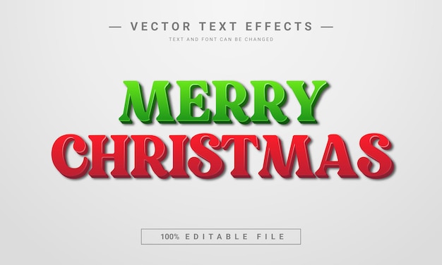 Joyeux Noël effet de texte modifiable 3d