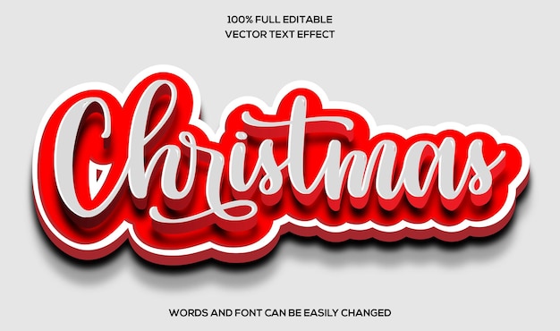 Joyeux Noël Effet De Texte Modifiable 3d