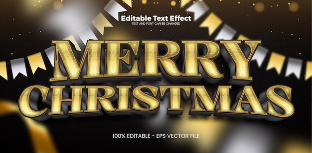 Joyeux Noël effet de texte modifiable dans le nouveau style de tendance moderne