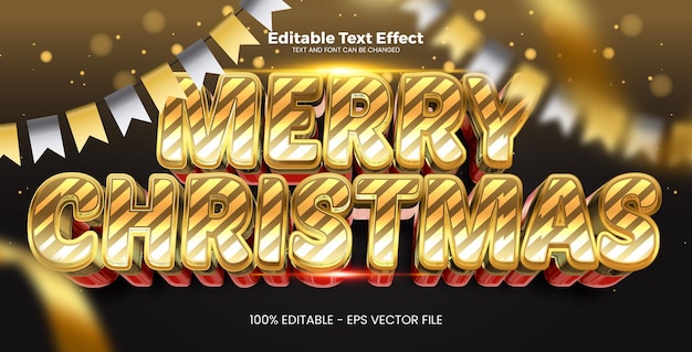 Joyeux Noël effet de texte modifiable dans le style de la tendance moderne