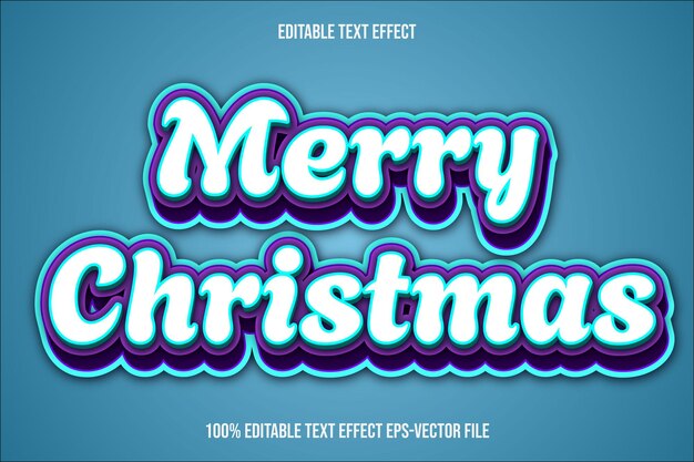 Joyeux Noël Effet de texte modifiable Style de dégradation en relief 3D