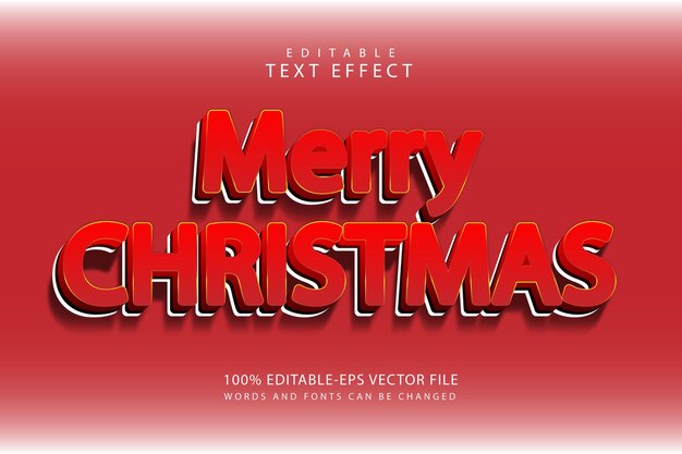 Joyeux noël effet de texte modifiable style moderne en 3 dimensions