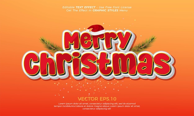 Joyeux Noël effet de texte vectoriel modifiable