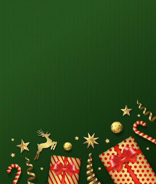Joyeux Noël fond cadeaux et boules