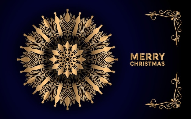 Vecteur joyeux noël et fond avec un design arabesque de mandala ornemental vecteur premium