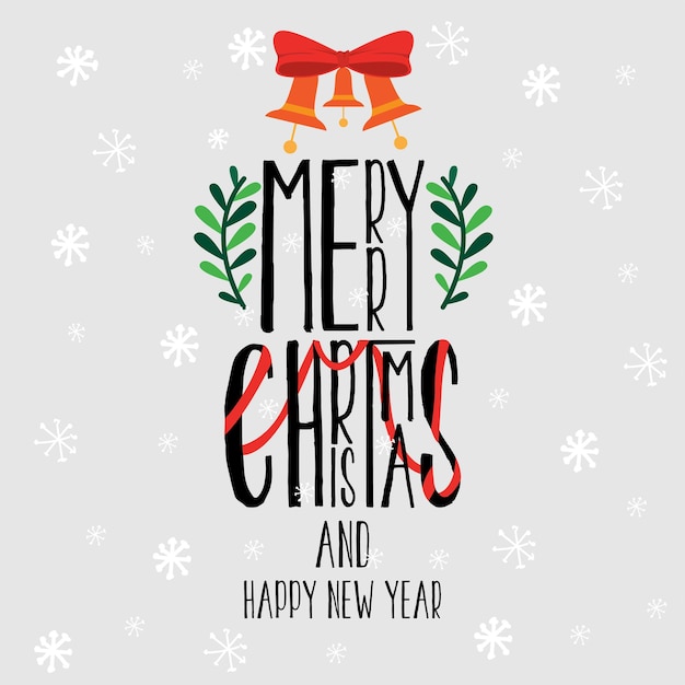 Joyeux Noël Et Nouvel An Typographique Design Concept Illustration Vecteur