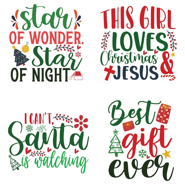 Vecteur joyeux noël svg citations typographie tshirt design