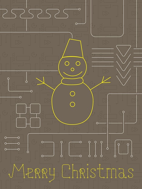 Joyeux Noël Techno Line Art Bakcground