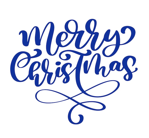 Joyeux Noël vecteur bleu texte vintage Calligraphic Lettrage modèle de carte de conception