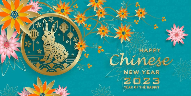 Joyeux Nouvel An Chinois 2023 Signe Du Zodiaque Lapin Pour L'année Du Lapin