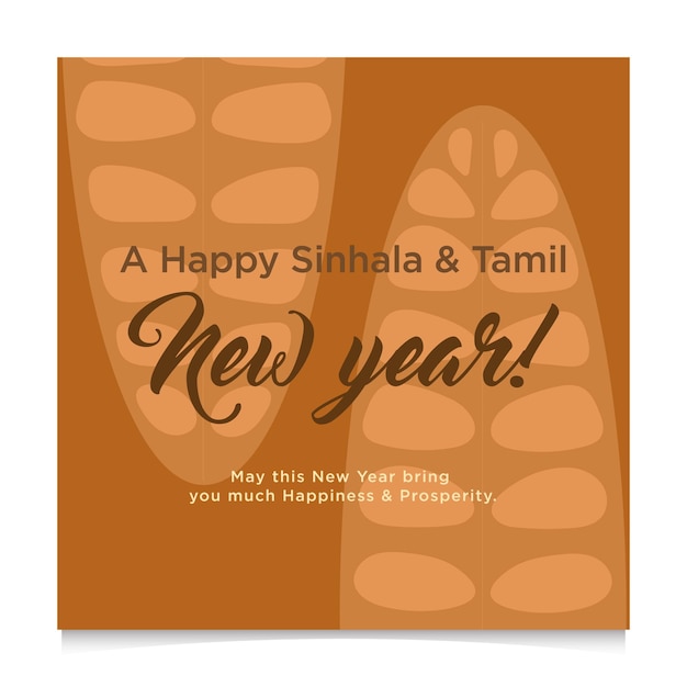 Vecteur joyeux nouvel an en singhalais et en tamoul éléments vectoriels koel asiatique