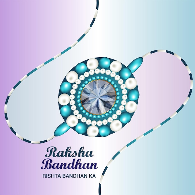 Joyeux Raksha Bandhan Carte De Voeux De Célébration Du Festival Indien Avec Rakhi Réaliste