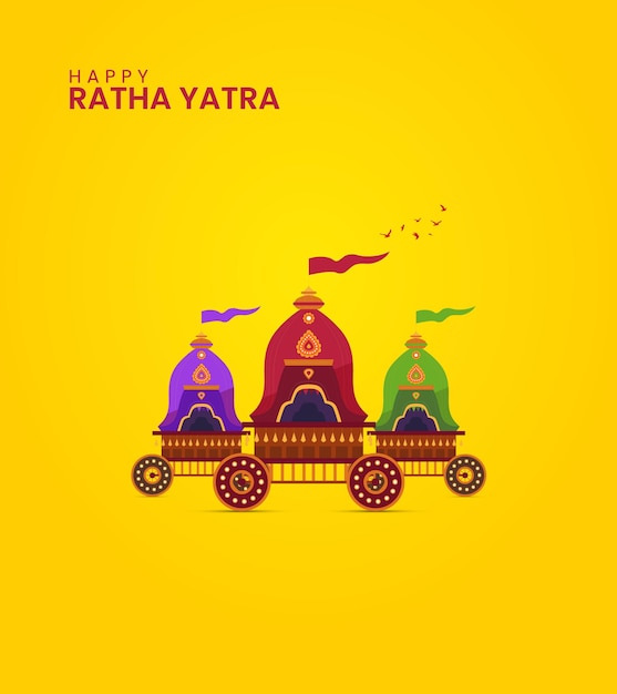 Vecteur joyeux ratha yatra festival indien ratha yatra du seigneur jagannath odisha rath illustration vectorielle