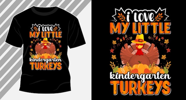 Joyeux Thanksgiving Dinde Tshirt Premium Vecteur