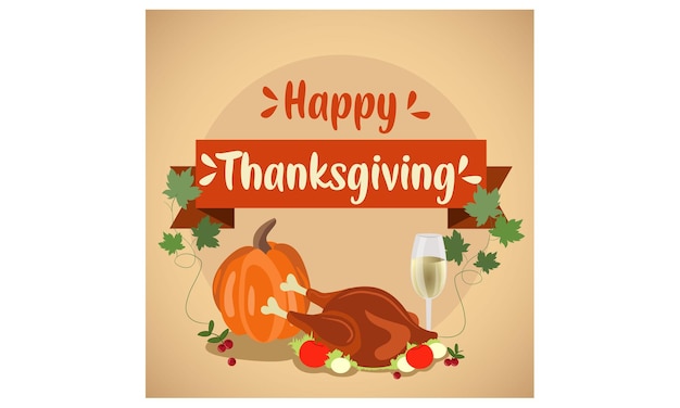 Joyeux Thanksgiving Vector Illustration Contexte Amp Médias Sociaux Instagram Facebook Post