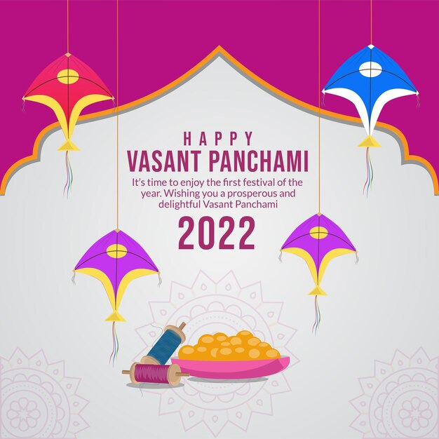 Joyeux Vasant Panchami Célébration Modèle De Conception De Bannière De Festival Indien