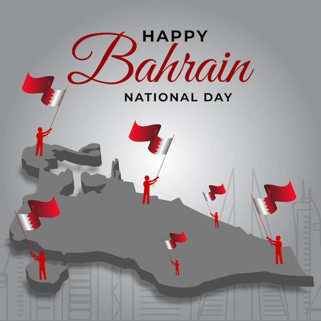 Joyeux Vecteur De La Fête Nationale De Bahreïn