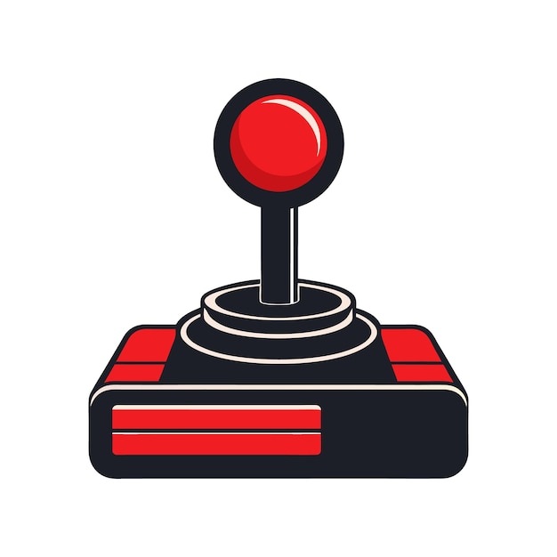 Joystick rouge et noir illustration vectorielle détaillée joystick de jeu vintage art vectoriel modifiable