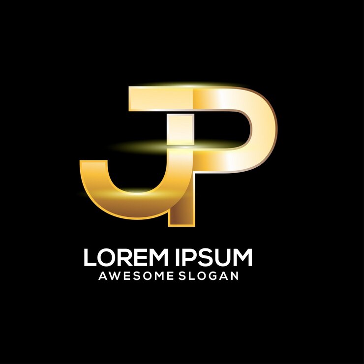 Jp Letter logo coloré dégradé initial