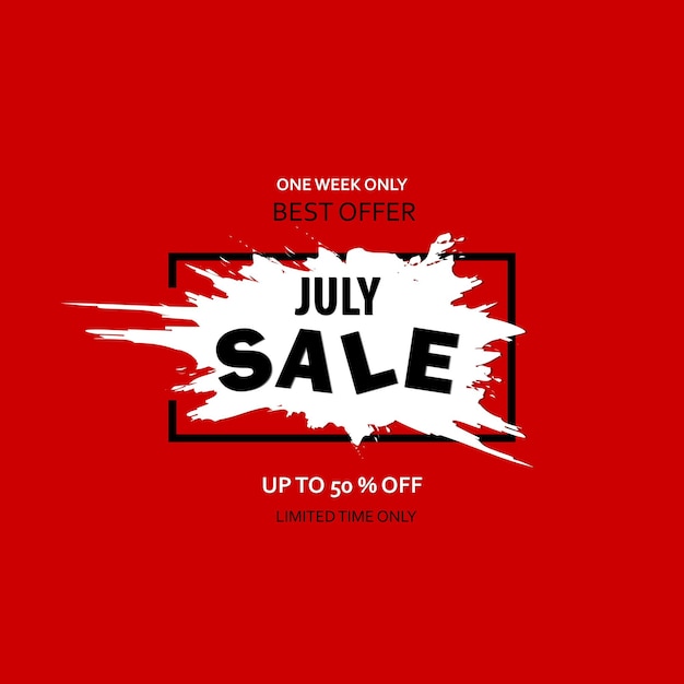 July Sale 50 Conception De La Mise En Page De La Bannière De Vente