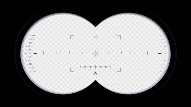 Jumelles Vue Spy Pov Objectif Binoculaire Optique Et Cadre De Zoom Du Télescope Modèle De Vecteur De Superposition De Point De Vue Touristique